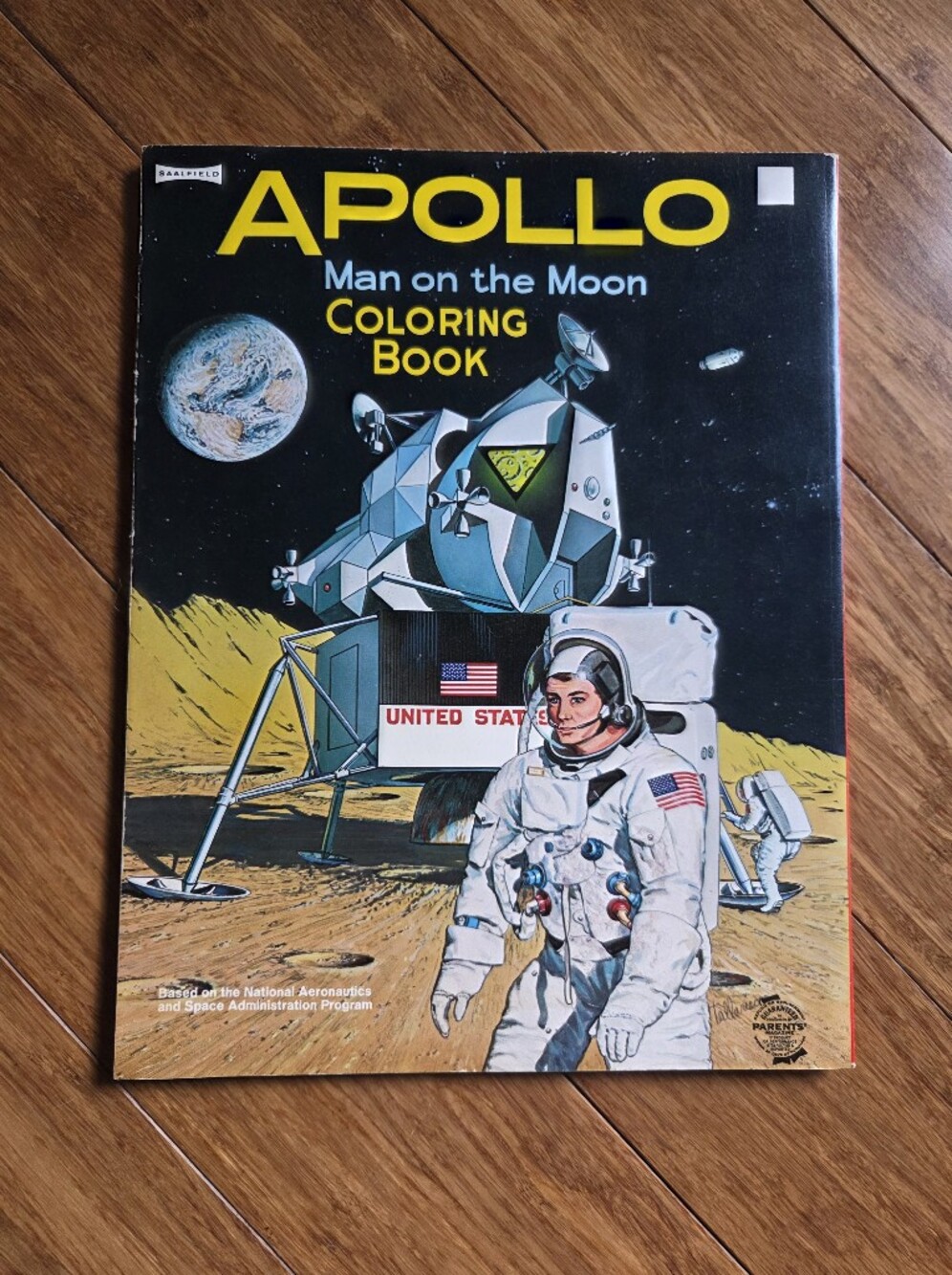 Vintage 1970 Apollo Man on the Moon NASA Coloring Book Saalfield Unused